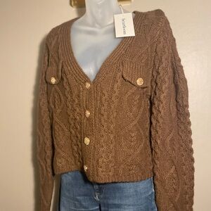 H&M Brown Cable Knit Sweater